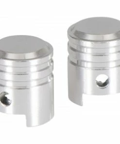 2 Bouchons De Valve BIKE PARTS Caps PISTON Shrader Argent