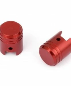 2 Bouchons De Valve BIKE PARTS Caps PISTON Shrader Rouge