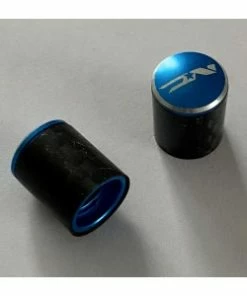 2 Bouchons De Valve NO CONTEST Carbon Caps Shrader Bleu
