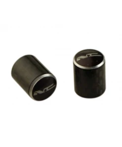 2 Bouchons De Valve NO CONTEST Carbon Caps Shrader Noir