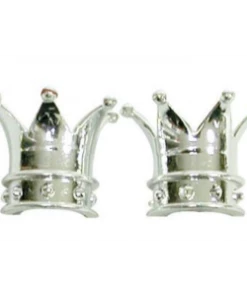 2 Bouchons De Valve TRIK TOPZ Couronne Caps Shrader Argent