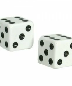 2 Bouchons De Valve TRIK TOPZ Dé Caps Shrader Blanc