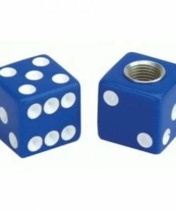 2 Bouchons De Valve TRIK TOPZ Dé Caps Shrader Bleu