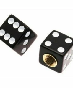 2 Bouchons De Valve TRIK TOPZ Dé Caps Shrader Noir