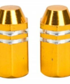 2 Bouchons De Valve TRIK TOPZ Hex Caps Shrader Or